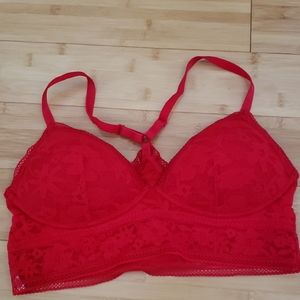 Red bralette with molded cups